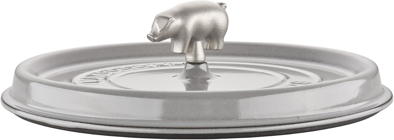 Staub Cast Iron 6-qt Cochon Shallow Wide Round Cocotte - Graphite Grey
