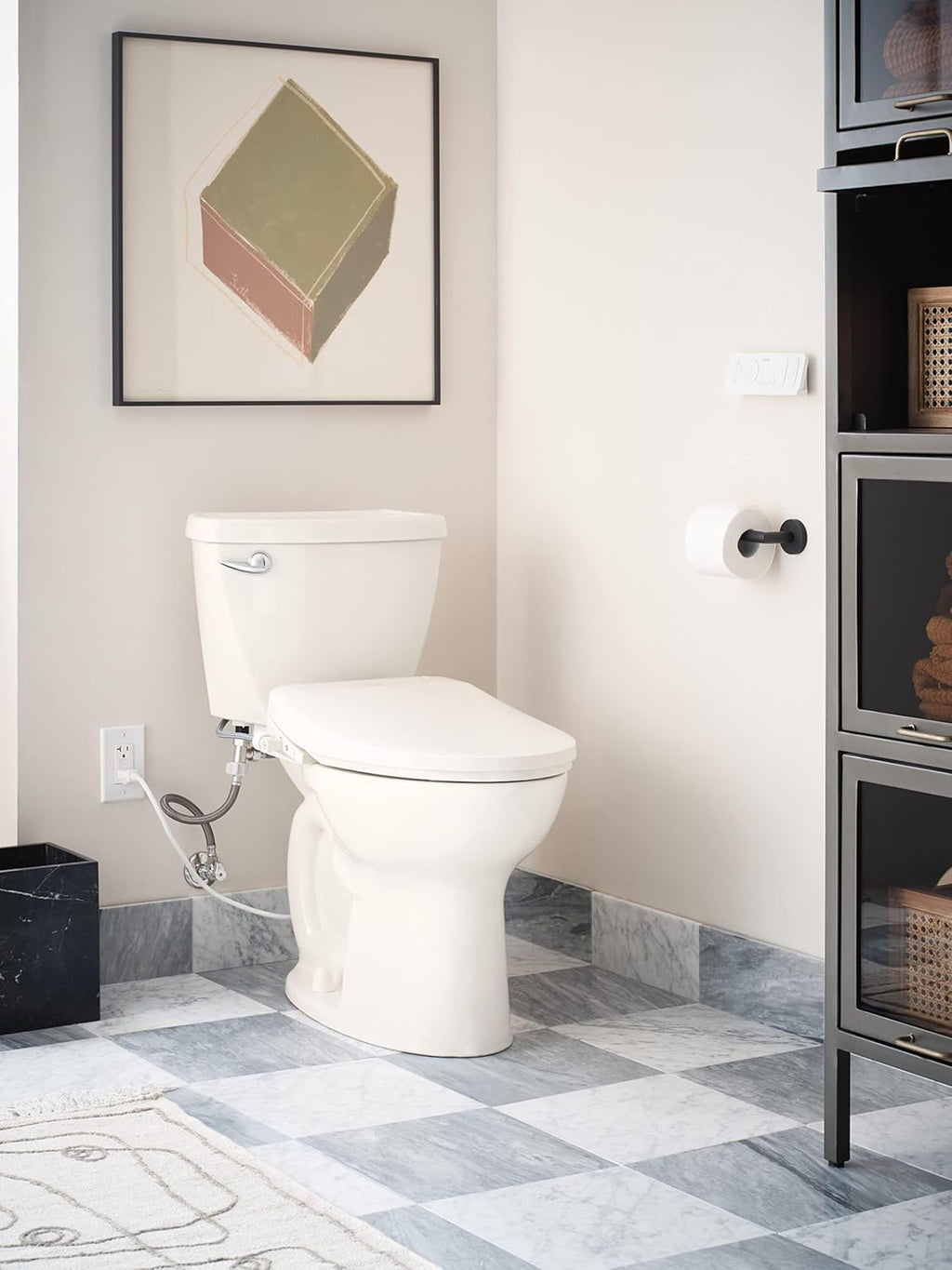 Moen 3-Series Biscuit Standard Electronic Bidet Seat with Remote Control for Elongated Toilets, Electrical Outlet Required, EB1500-EBS