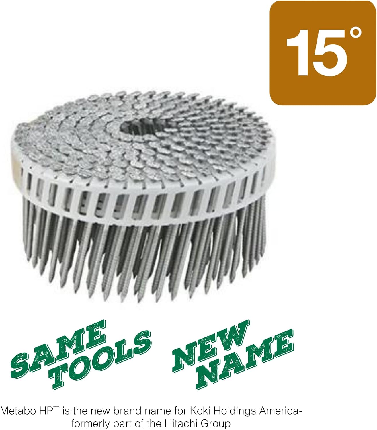 Metabo HPT 13305HPT Plastic Sheet Hot Dipped Galvanized Coil Fiber Cement Nails 1-3/4' x .092 Rg | 6000 Count