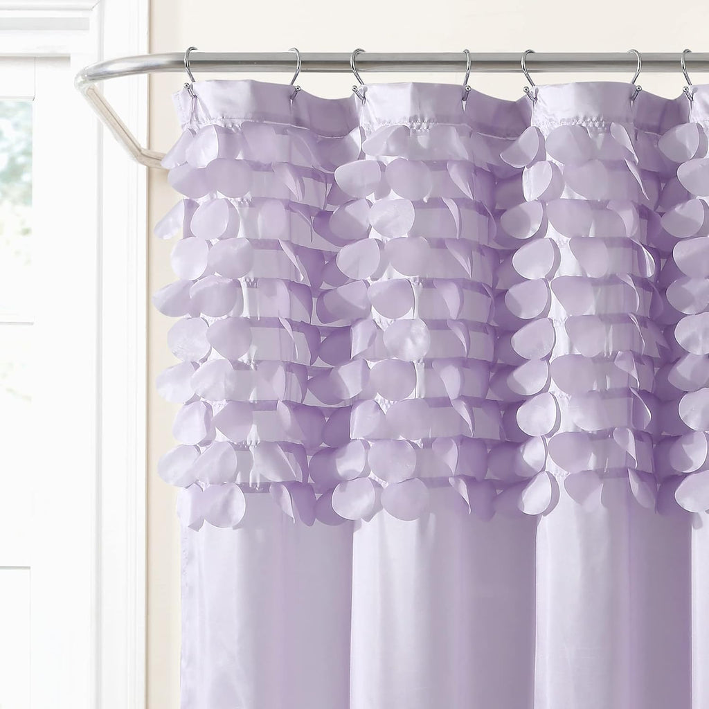 Lush Decor Lillian Shower Curtain, 72' x 72', Lilac (Pack of 6)