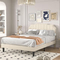 VECELO Queen Velvet Upholstered Platform Bed Frame with Tufted Adjustable Headboard/Mattress Foundation/Wooden Slat Support/Under Bed Storage Space/No Box Spring Needed/Easy Assembly