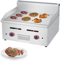 Restaurant Gas Griddle 2 Burner Heavy Duty Manual Flat Top | Stainless Steel Portable Grill Propane Gas Countertop for BBQ Home Kitchen