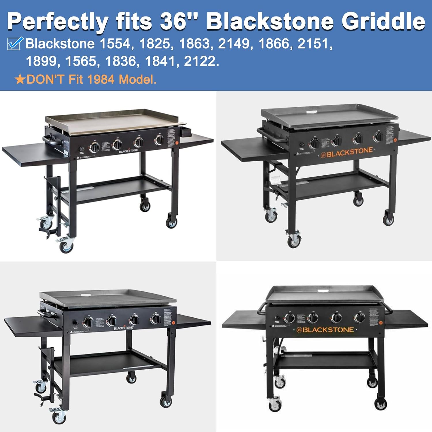 Hinged Lid For 36 Inch Blackstone Griddle Top, Blackstone 1554, 1825, 1863, 2149, 1866, 2151, 1899, 1565, 1836, 1841, 2122 Grill Cover with Thermometer, 36in Blackstone Griddle Lid Hard Cover.