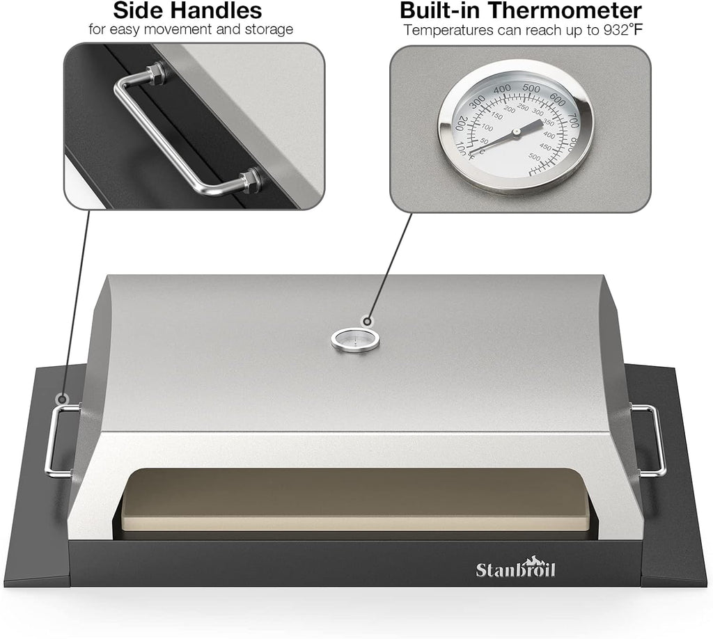 Stanbroil Outdoor Pizza Oven for Blackstone 22' 28' 36' Flat Top Gas Grill, with 19' x 15' Pizza Stone
