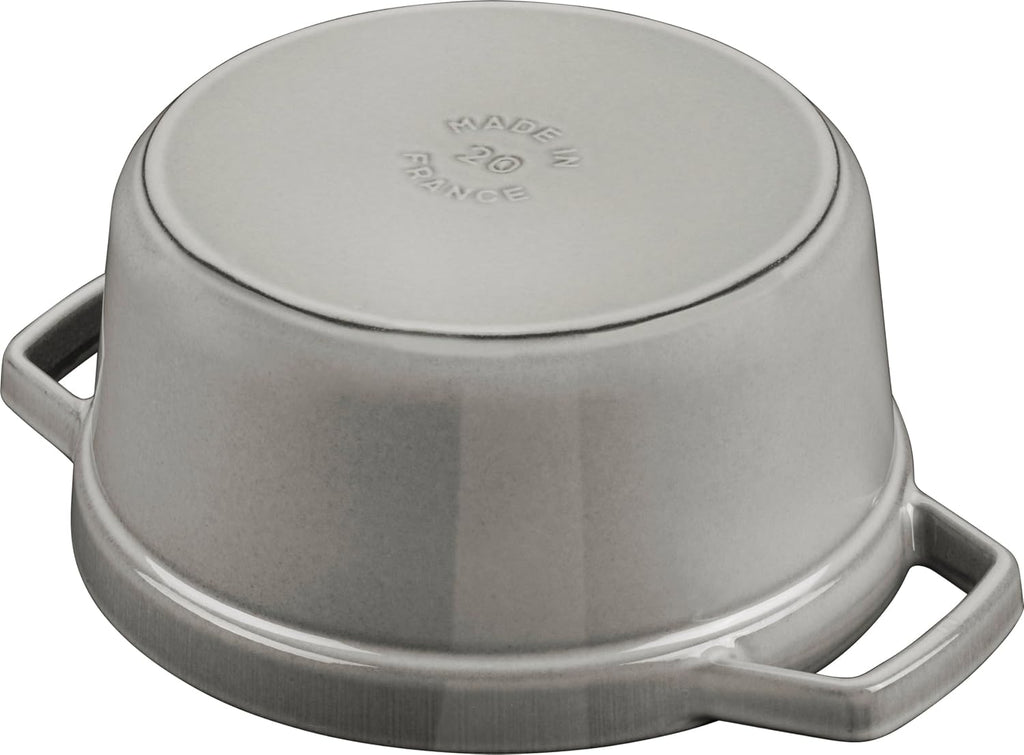 STAUB Cast Iron Roaster/Cocotte, Round, 34 cm, 12.6 L, Graphite Grey