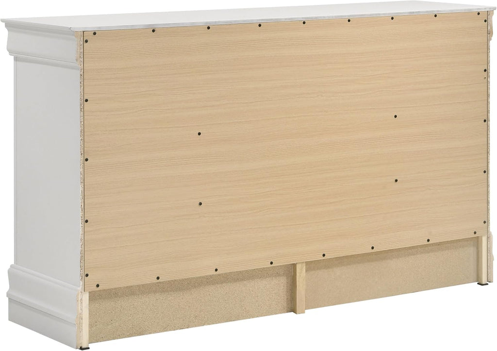Coaster Home Furnishings Louis Philippe Traditional 4-Piece Bedroom Set Twin Size Sleigh Bed Frame 47-inch Headboard White 202441T-S4