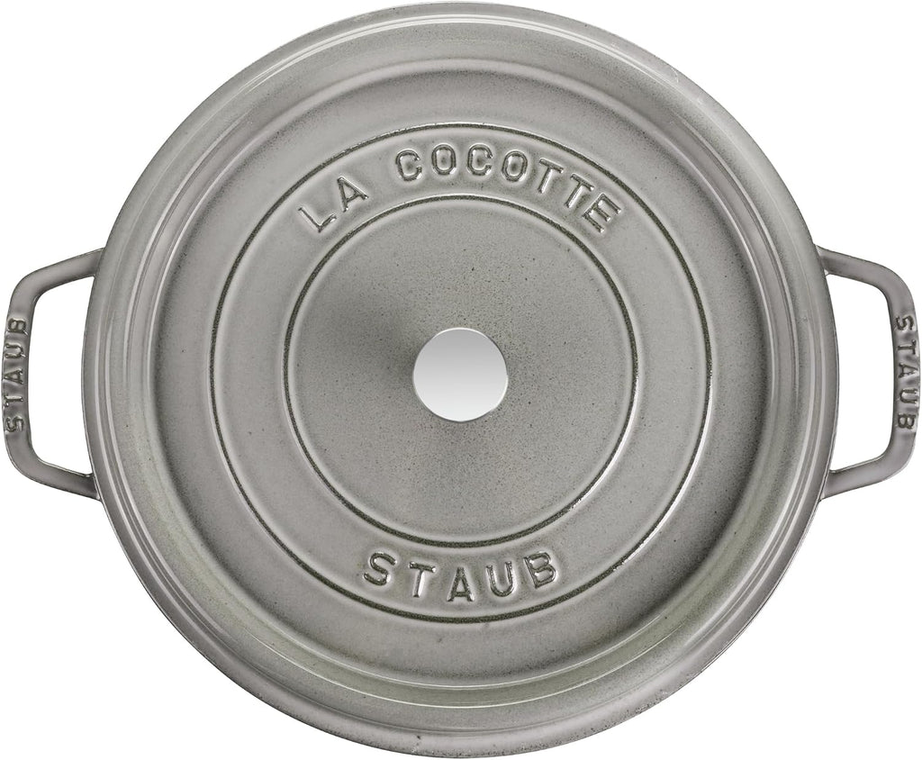 Staub Cast Iron 5.5-qt Round Cocotte - Graphite Grey