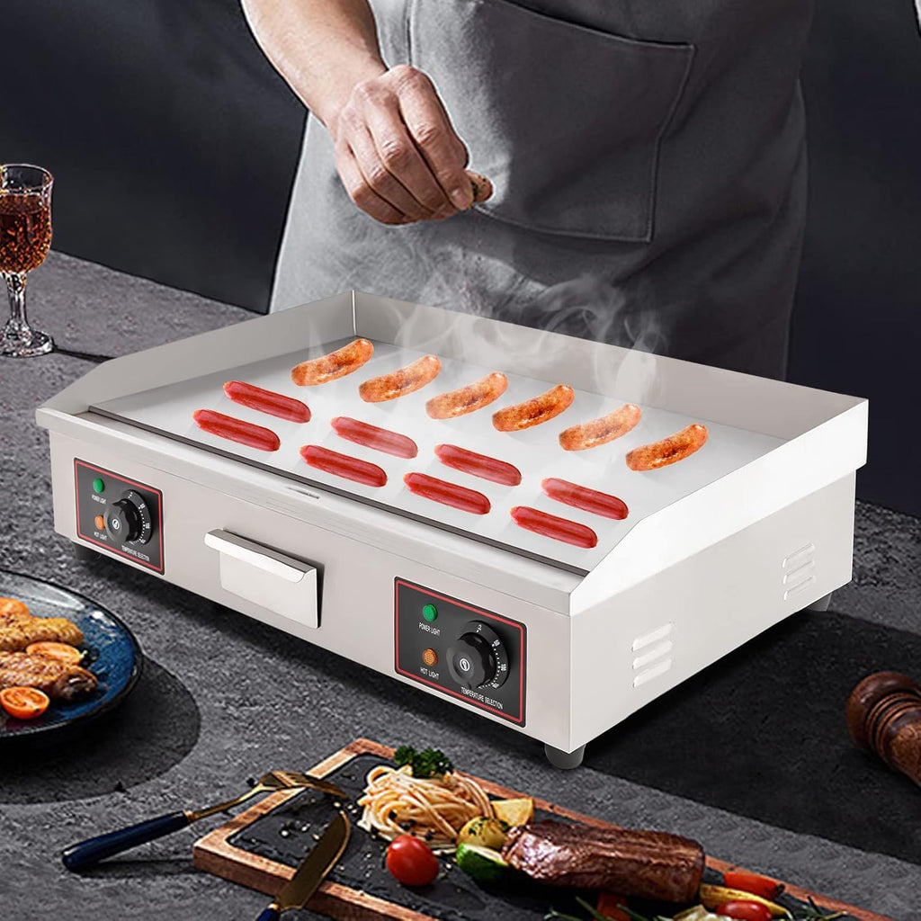 Commercial Electric Griddle, 110V 3000W 30'Non-Stick Restaurant Teppanyaki Flat Top Griddle Stainless Steel Countertop Blackstone Griddle W/50°C-300°C Temperature Range for Home or Restaurant