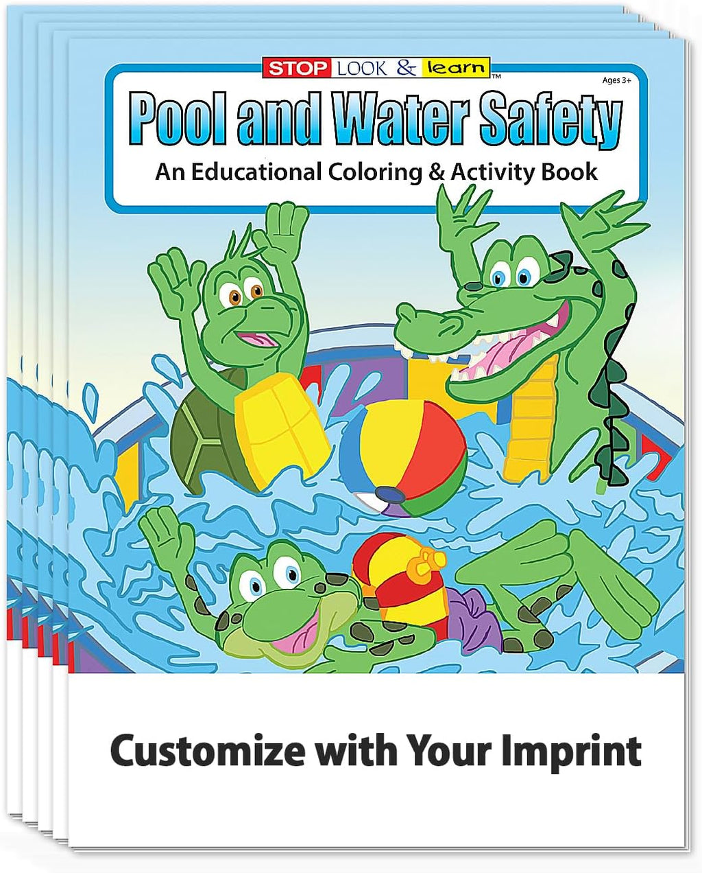 ZOCO – Pool and Water Safety – Custom Coloring Books (250 Bulk Pack, Without Crayons) – Prevent Drowning and Water Safety Awareness Handout for Kids