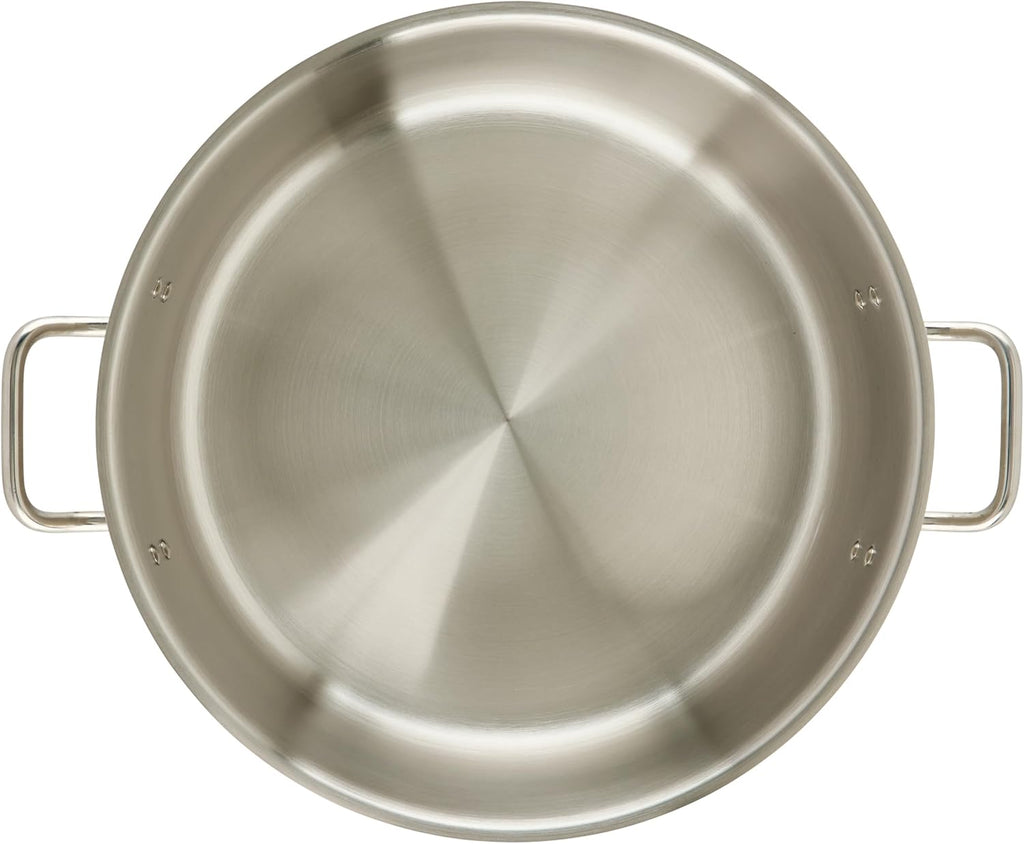 Winco Commercial-Grade Stainless Steel Brazier with Lid, 20 Quart