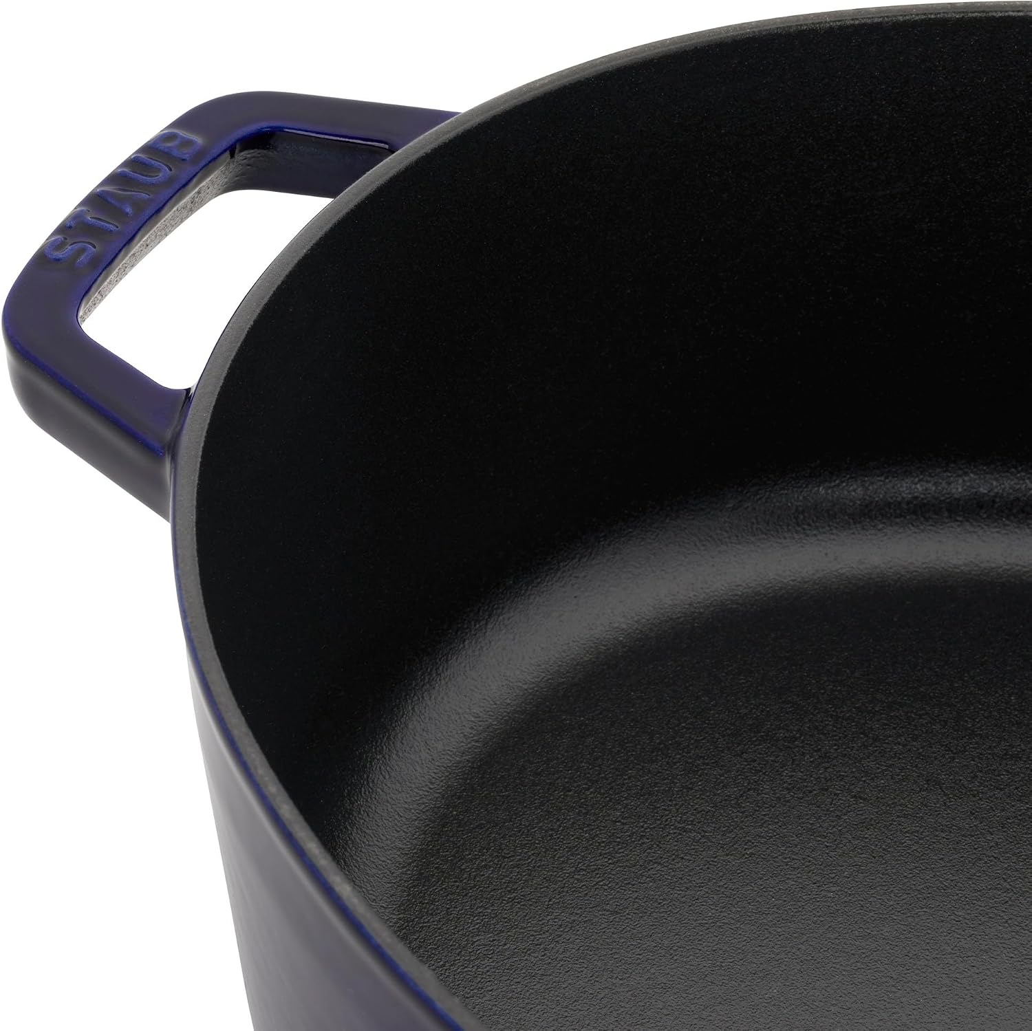 Staub Cast Iron 6.25-qt Shallow Oval Dutch Oven - Dark Blue