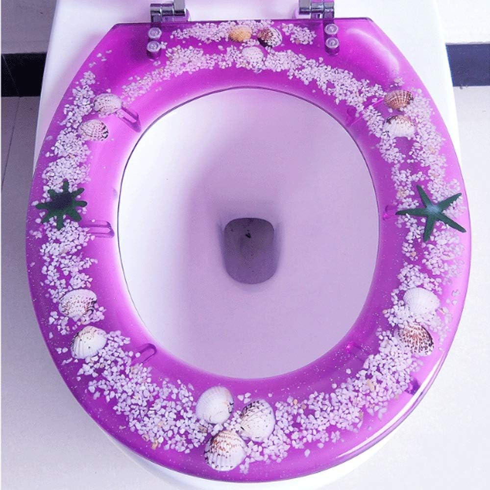 Transparent Fish Aquarium Round Standard Size Toilet Seat with Cover