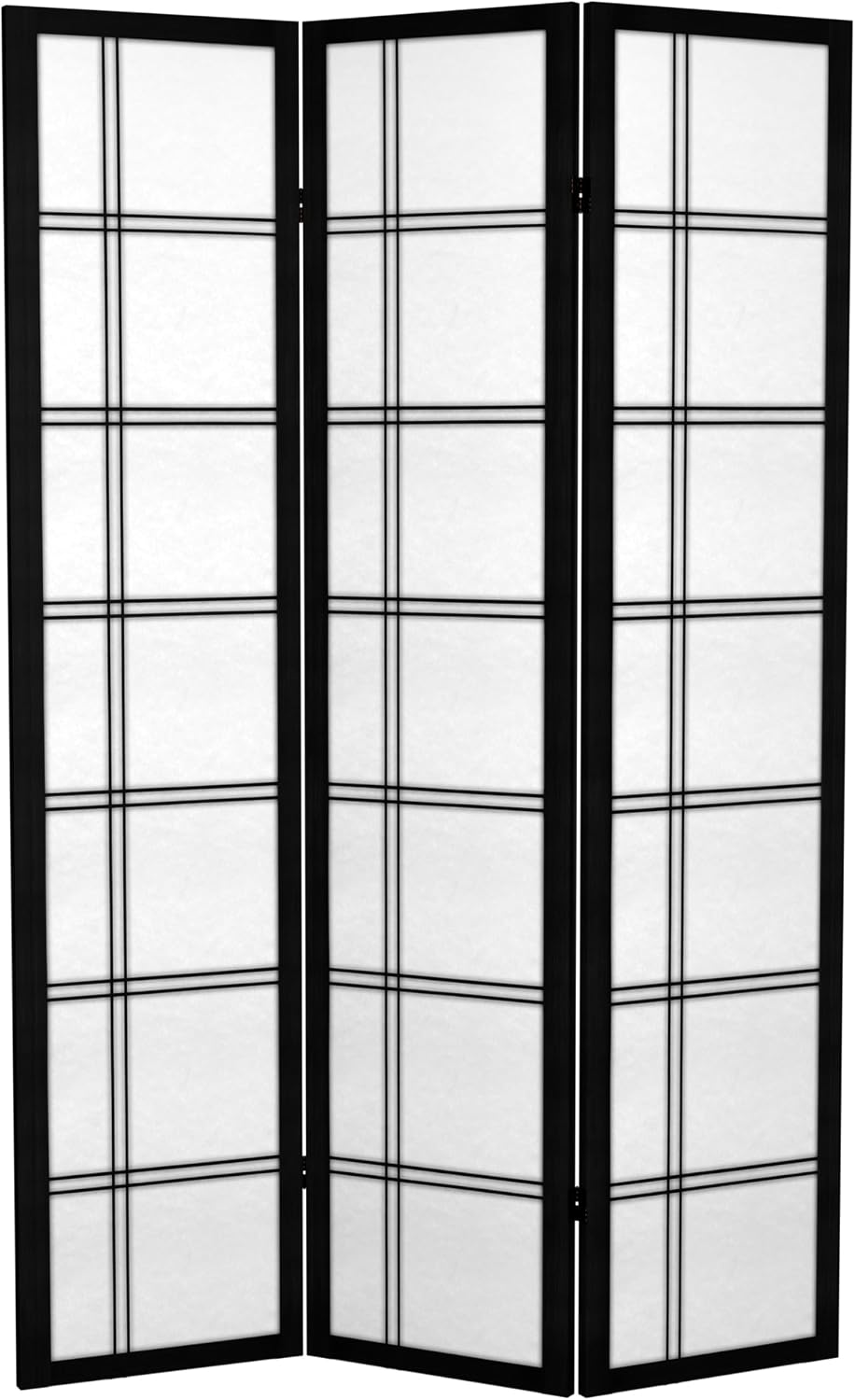 Red Lantern 6 ft. Tall Canvas Double Cross Room Divider Freestanding Folding Privacy Screen, Partition, and Separator for Modern and Contemporary Bedroom, Home Office, Studio, Dorm, Apartment