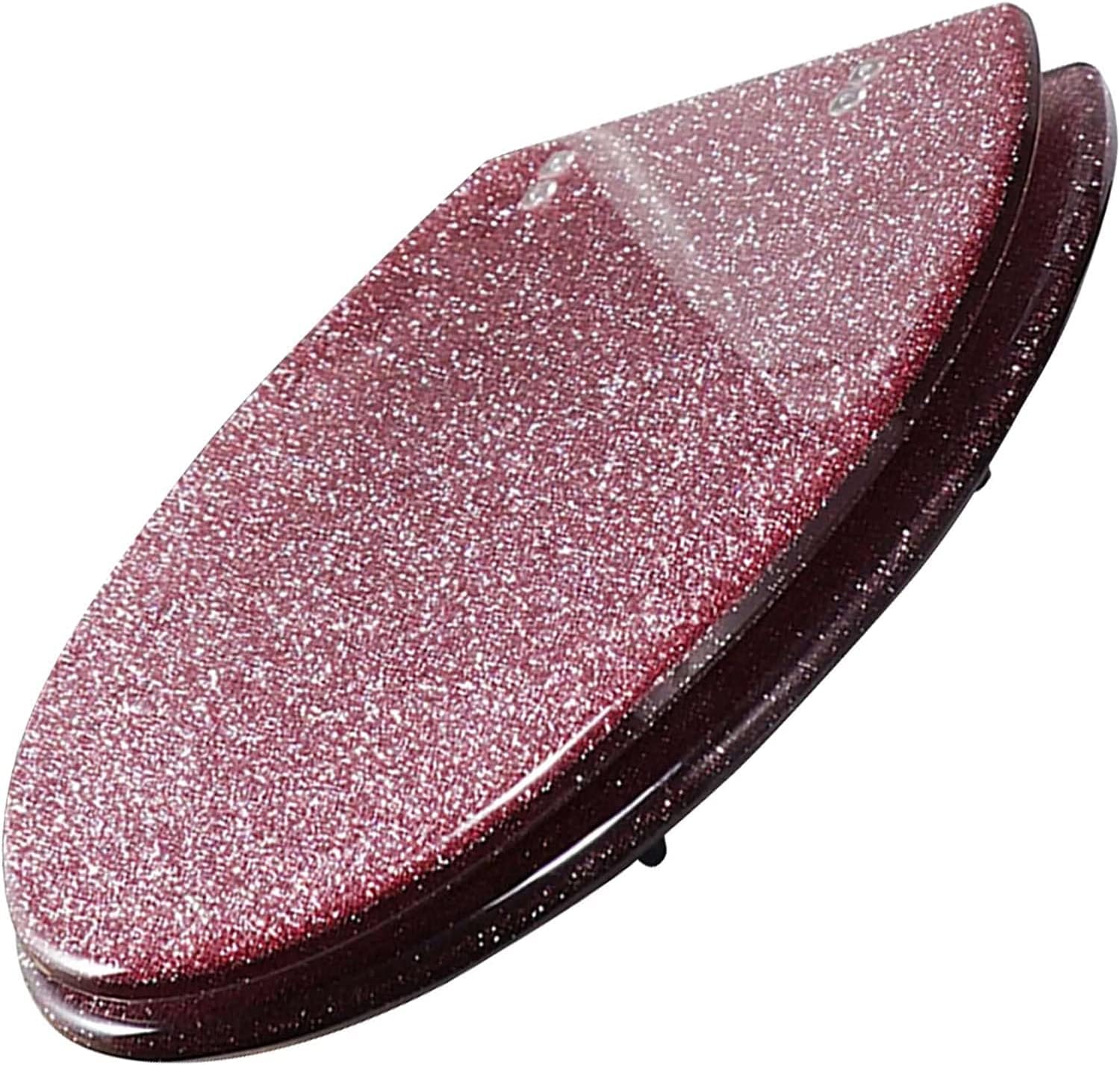Glitter Resin Toilet Seat, Toilet Seat Cover Round, Easy Installation and Cleaning, Soft Close and Sands for U/V/O Type Toilet, 16.5 Inches,E