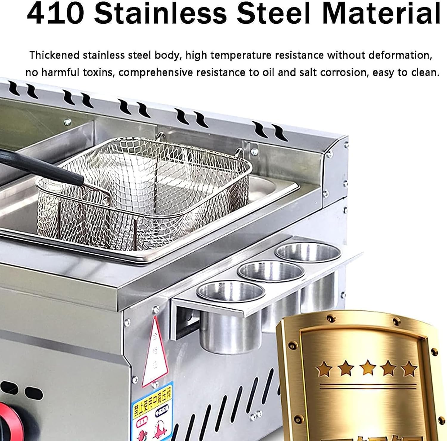 Commercial Gas Griddle,Countertop Flat Top Grill,Adjustable Temperature Kitchen Gas Teppanyaki Fry Pan,for Outdoor Catering
