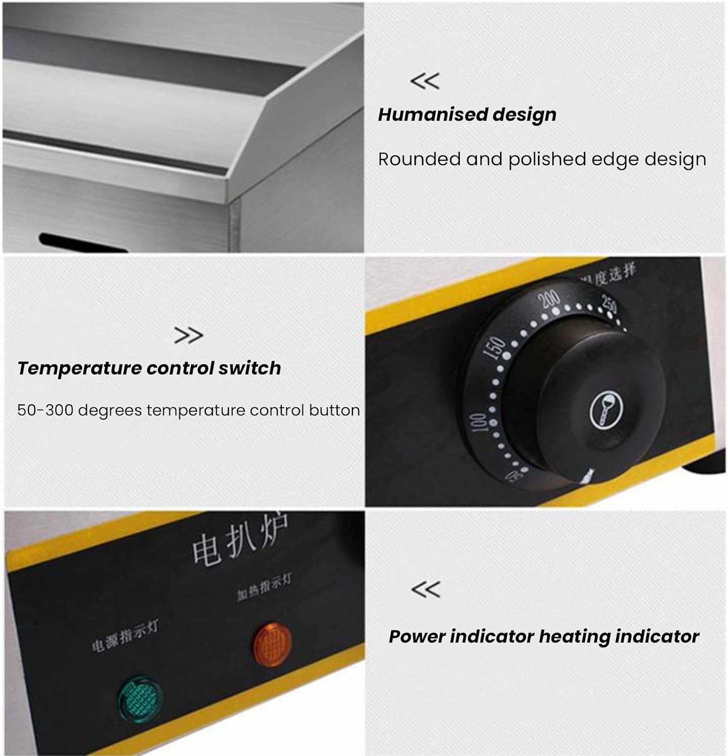 2900W 21.6Inch Commercial Electric Griddle Flat Top Grill Hot Plate BBQ Non-Stick Flat Large Countertop Griddle Adjustable Thermostatic Control,