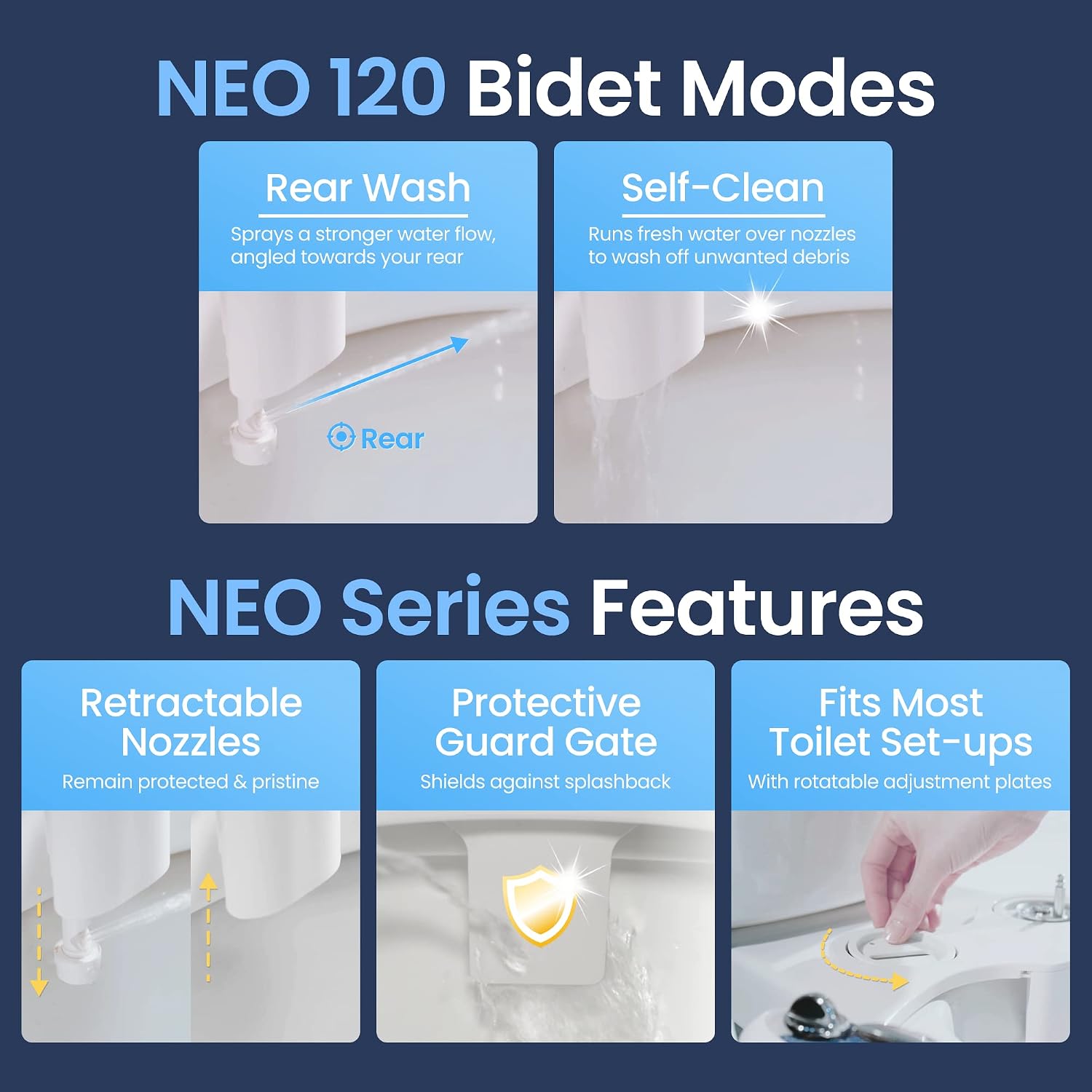 TOTO SW3036R#01 WASHLET K300 Electronic Bidet Toilet Seat & LUXE Bidet NEO 120 - Self-Cleaning Nozzle