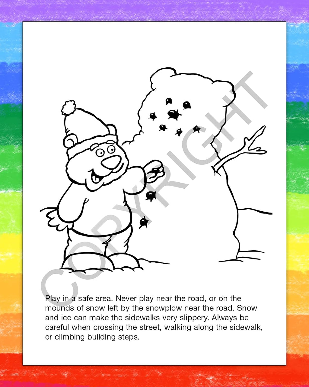 ZOCO – Make Winters & Holidays Safe - Custom Coloring Books (250 Bulk Pack, with Crayons) – Holiday Activity Books for Kids, Stocking Stuffers, Xmas Party Favors, Sunday School, Made in USA