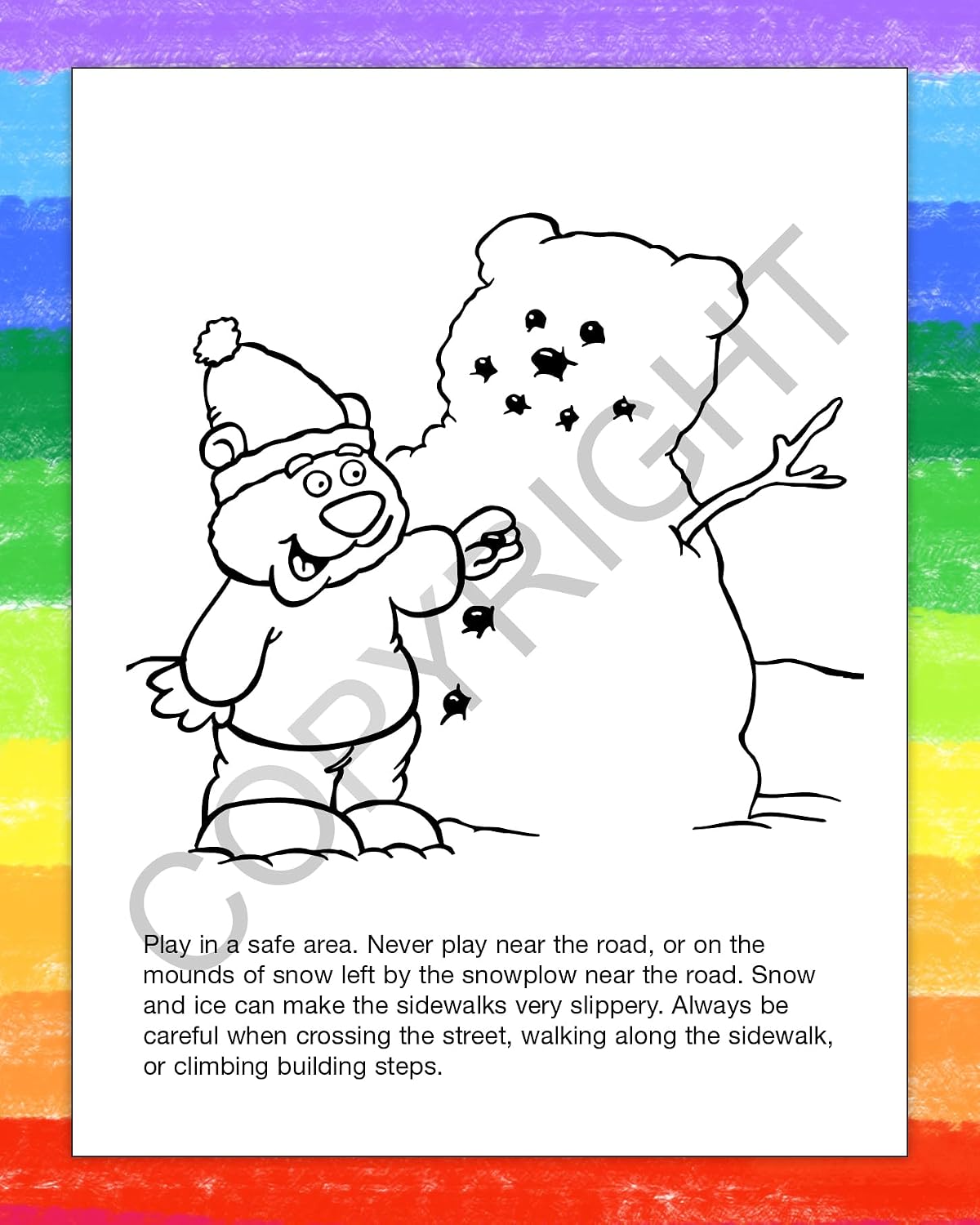 ZOCO – Make Winters & Holidays Safe - Custom Coloring Books (250 Bulk Pack, with Crayons) – Holiday Activity Books for Kids, Stocking Stuffers, Xmas Party Favors, Sunday School, Made in USA