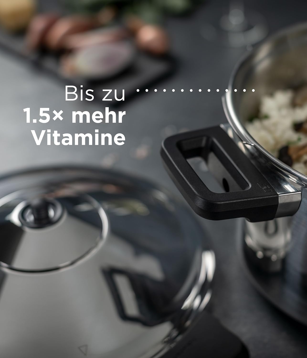 Kuhn Rikon DUROMATIC® Pressure Cooker 11' 8.45 qt family of 6 wide base for better braising, Stainless