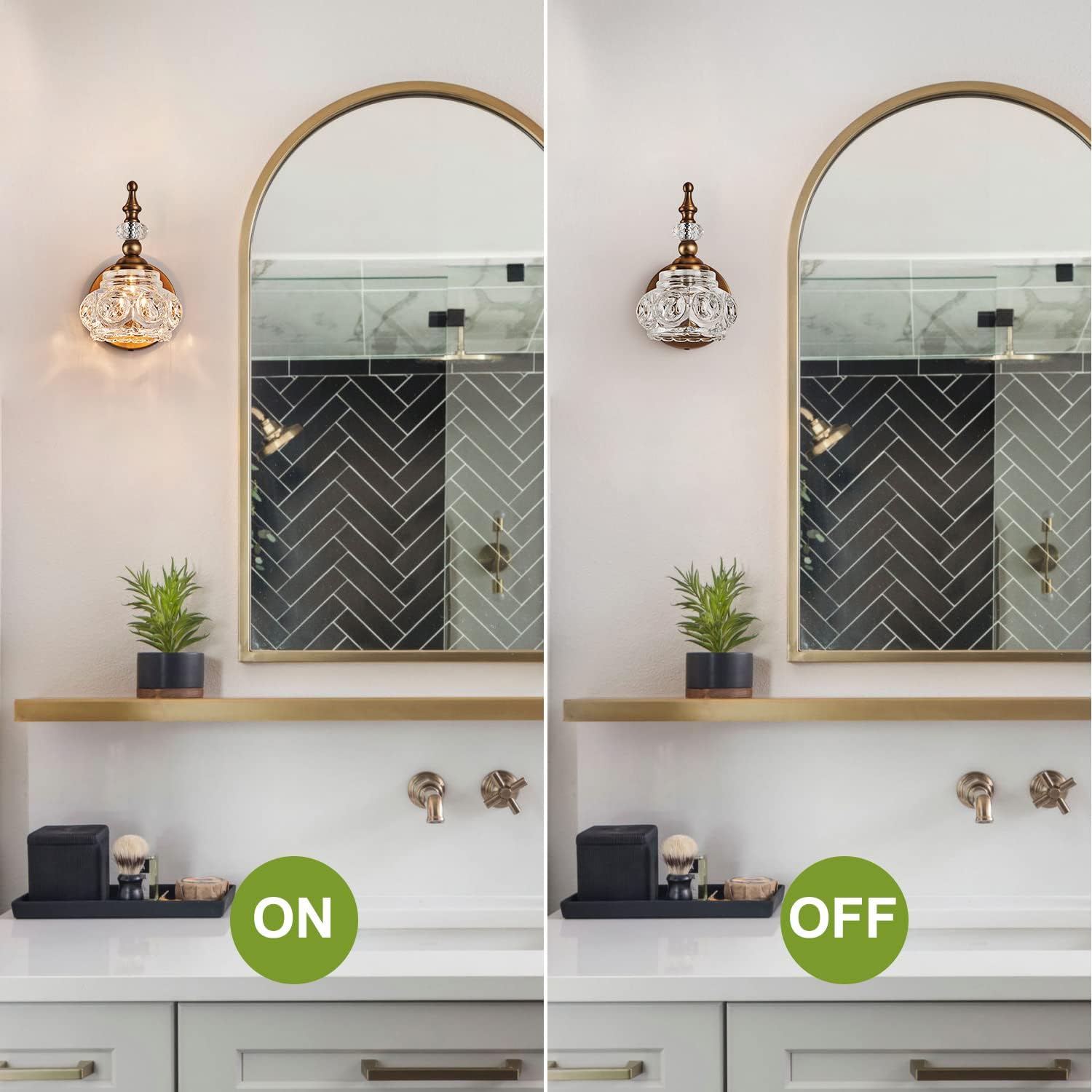 2-Pack 4.7 inch Wall Sconces Brass Bathroom Wall Light Fixtures, Spray Painting Process Modern Durable Vanity Lights for Bathroom Bedroom Living Room