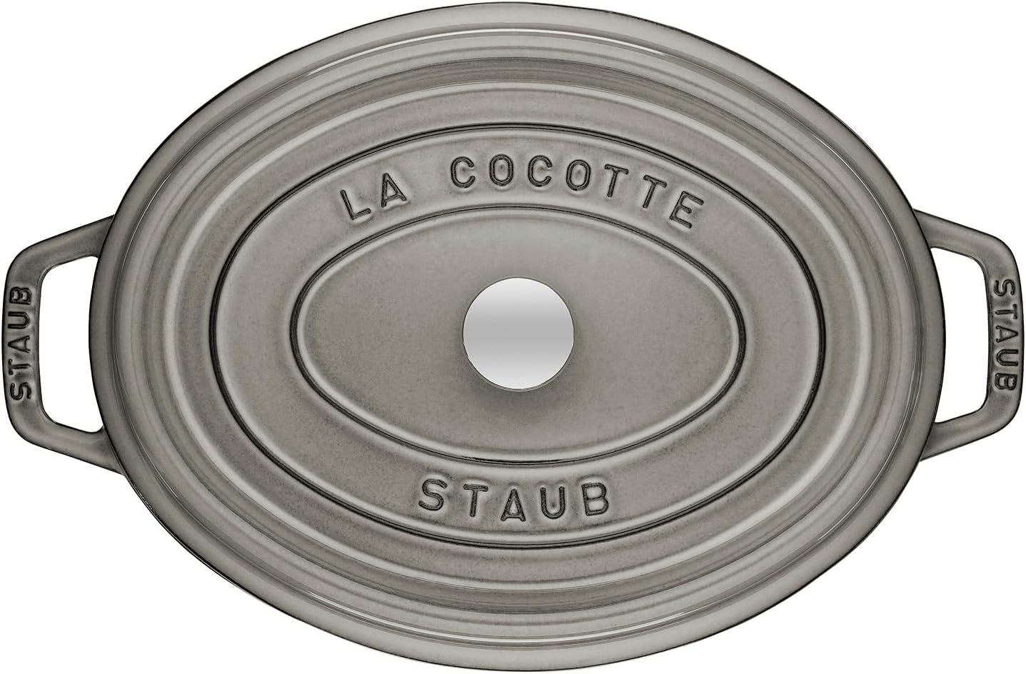 Staub Cast Iron 1-qt Oval Cocotte - Graphite Grey