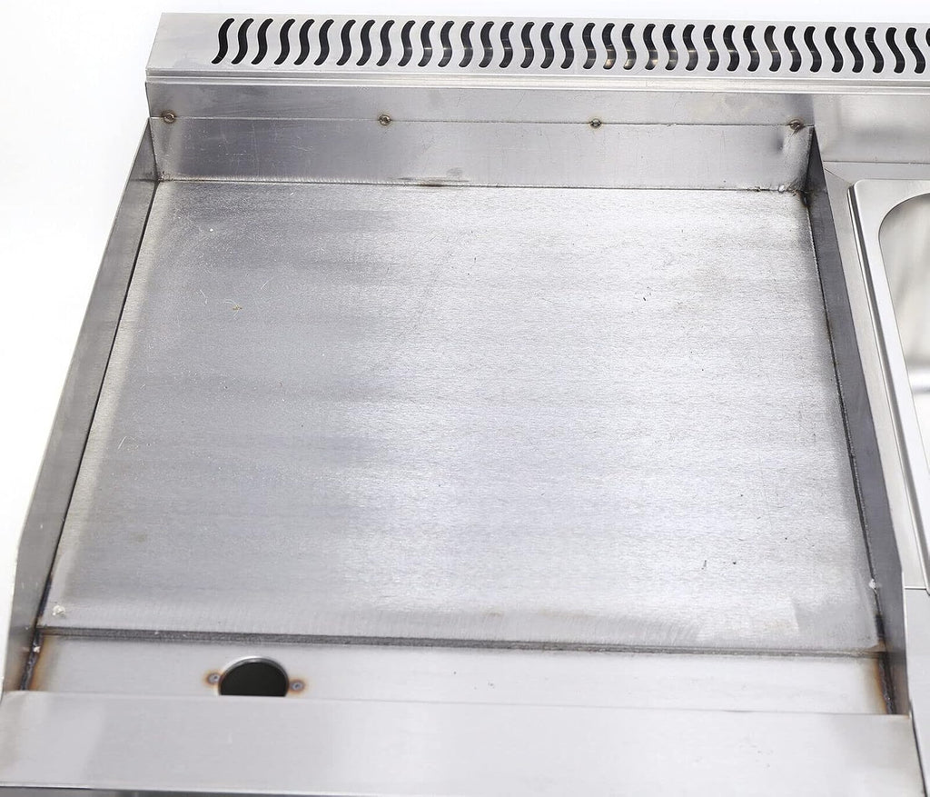 Commercial Gas Grill Griddle Combo - Stainless Steel Propane Flat Top Grill with Deep Fryer, 27Inch Multi-Function Restaurant Equipment