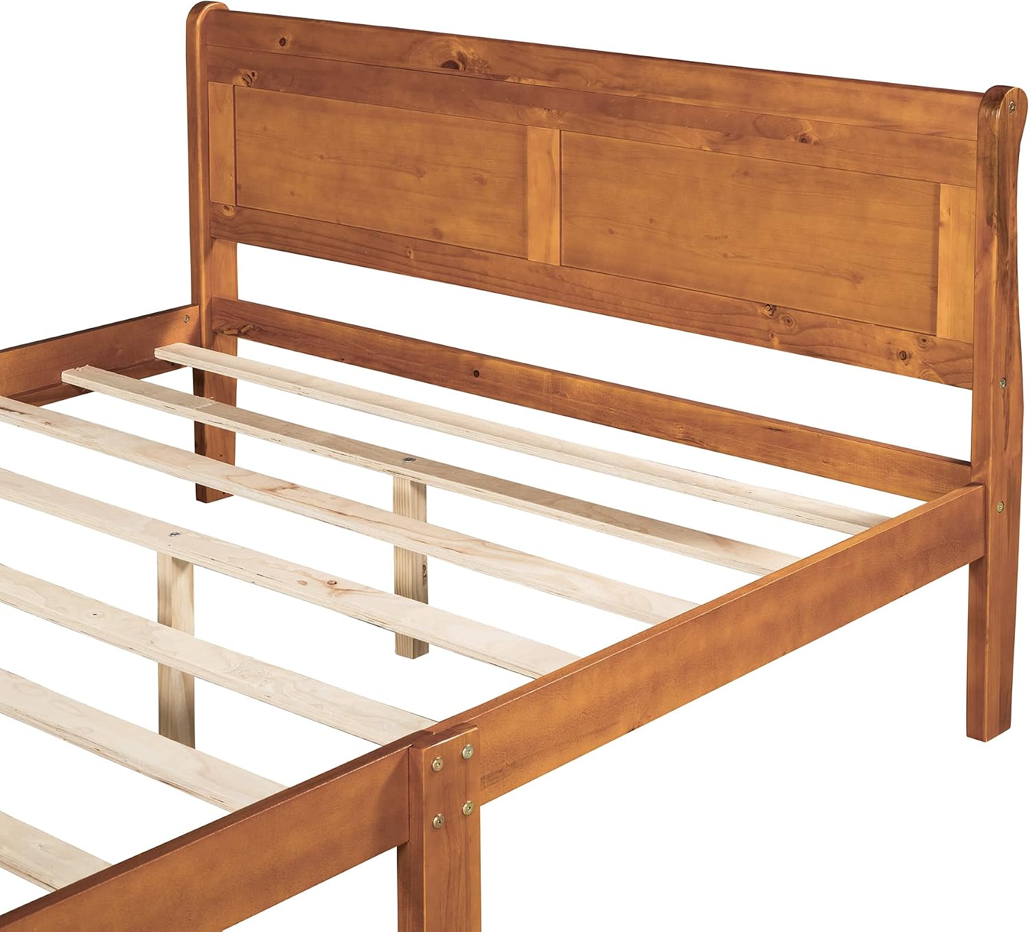 Harper & Bright Designs Queen Bed Frame with Headboard, Wood Platform Bed Frame Queen Size Sleige Bed with Slats Set and Extra Supporting Legs,No Box-Spring Needed
