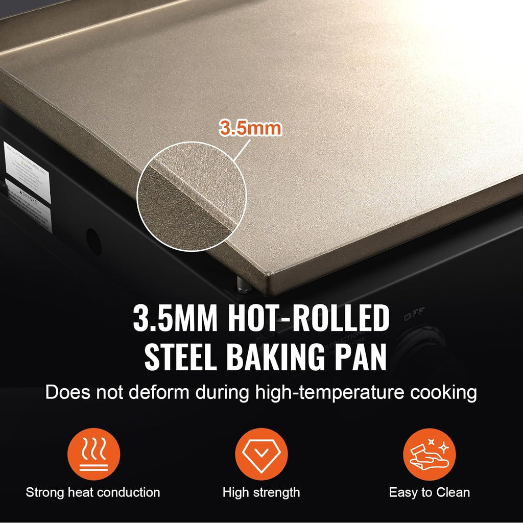 Propane Griddle on Cart, 36' Heavy Duty Manual Flat Top Griddle, Outdoor Cooking Station with Side Shelves, Steel Propane Gas Griddle, 4-Burners Restaurant Portable Grill - 60,000 BTU