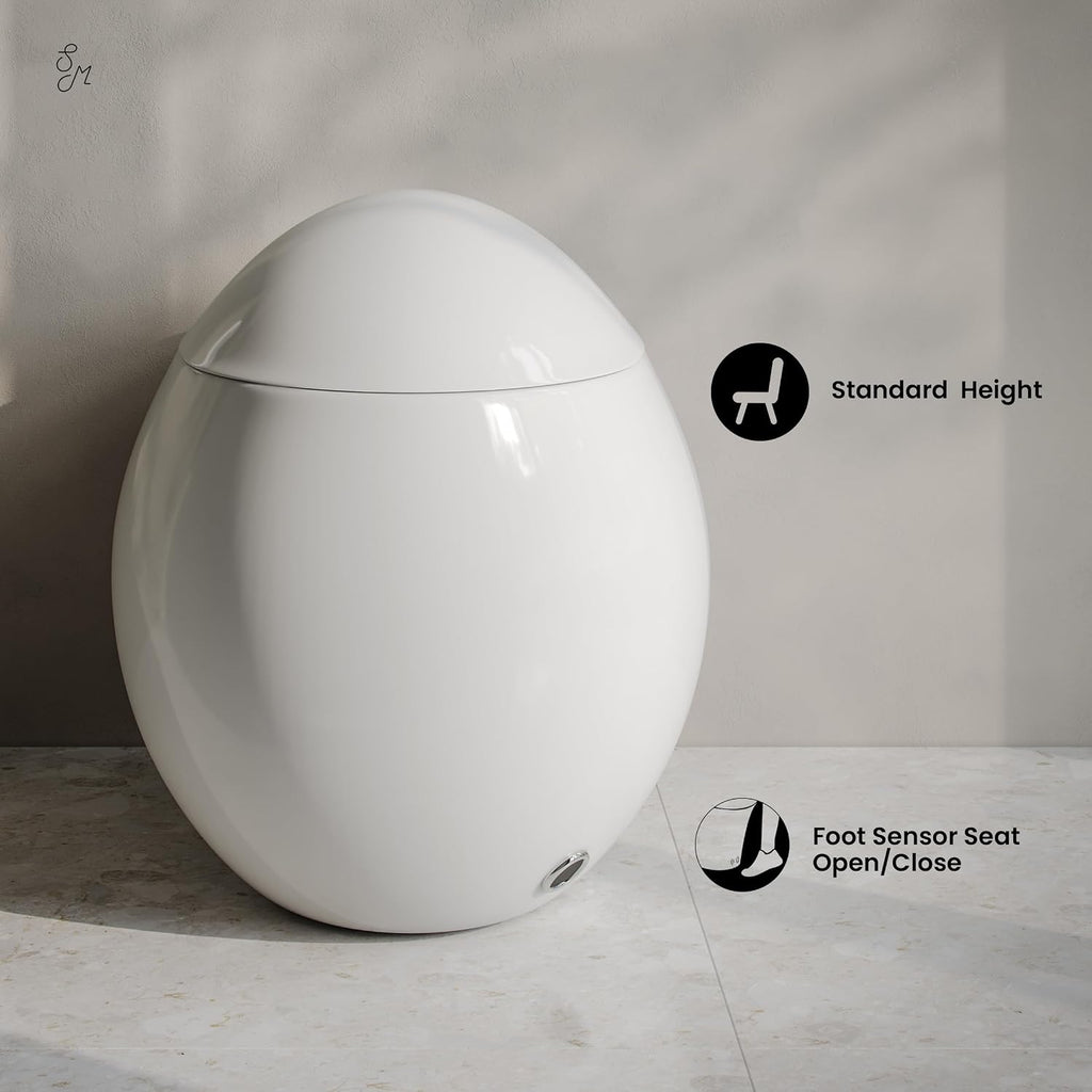Swiss Madison Plaisir Smart Toilet with Bidet Built In 1.28 GPF Dual Flush, Auto Open & Close, Auto Flush, Foot Sensor, Led Display, Remote Control