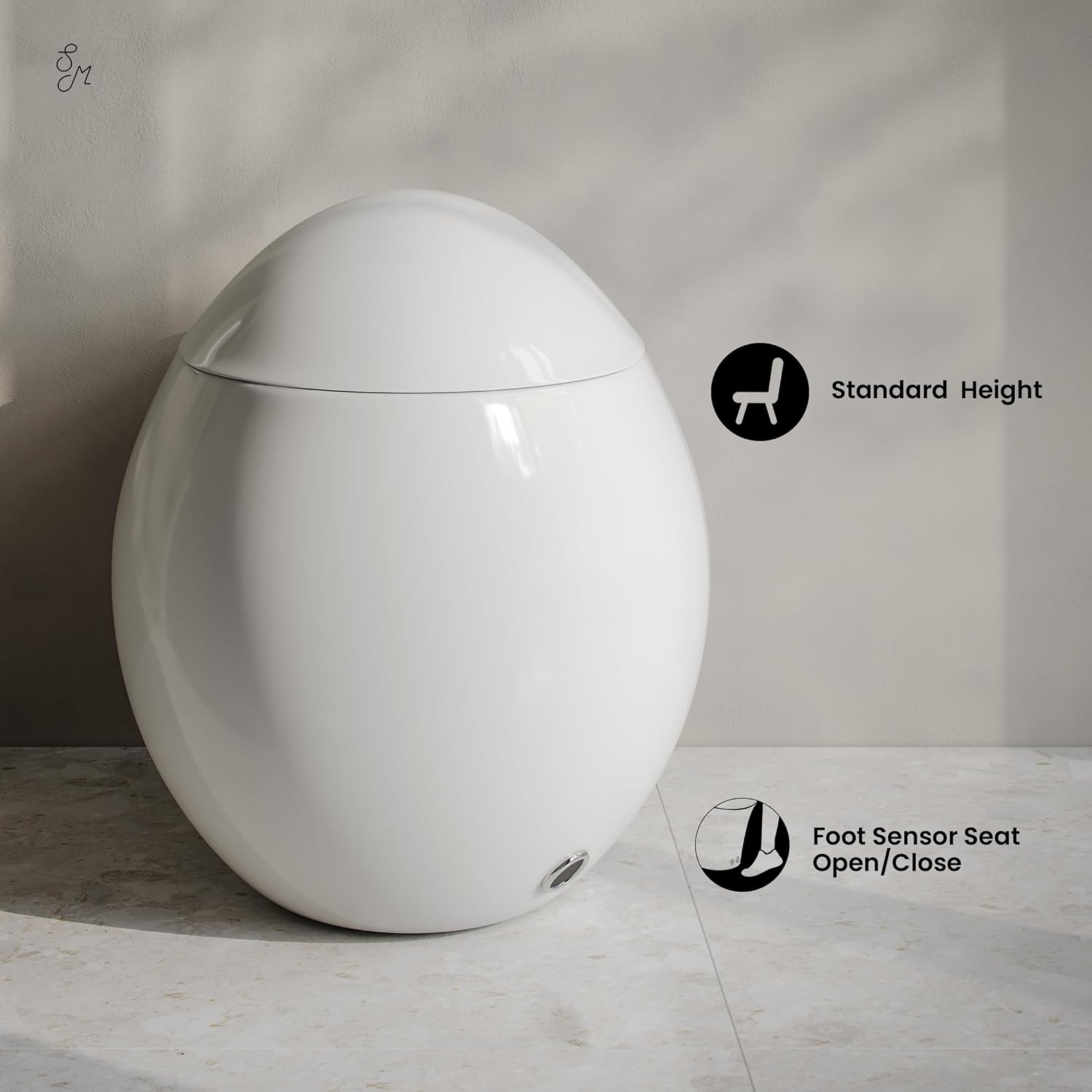 Swiss Madison Plaisir Smart Toilet with Bidet Built In 1.28 GPF Dual Flush, Auto Open & Close, Auto Flush, Foot Sensor, Led Display, Remote Control