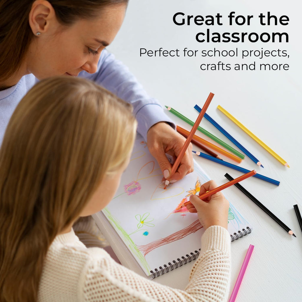 Rosmonde Bulk Colored Pencils 500 Pack (6000 Pencils), Pre Sharpened 12 Color Set, Easy Hold Classroom Art Supplies, Perfect for Schools, Teachers, Drawing, Crafts & Back-to-School Projects