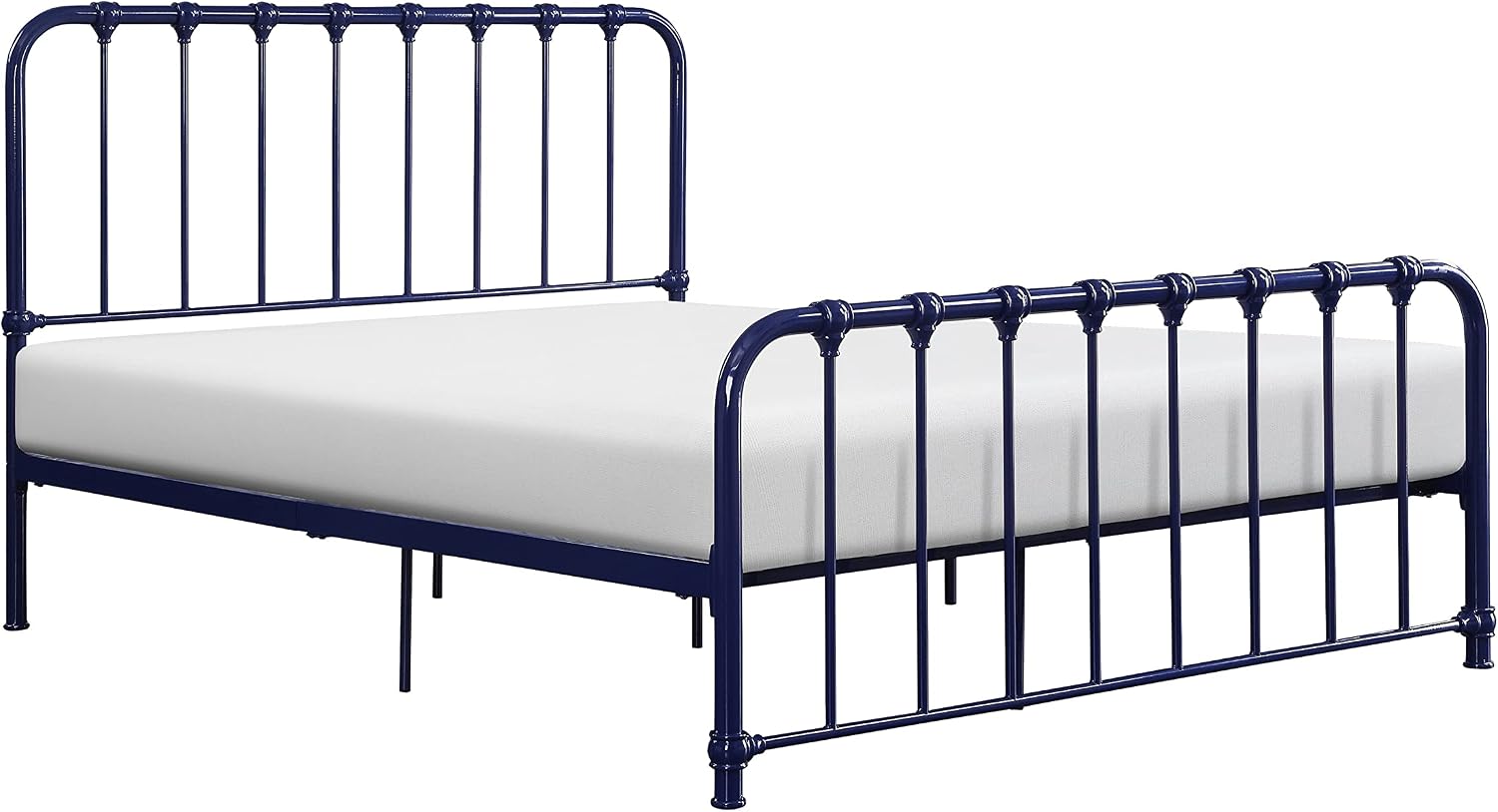 Lexicon Full Metal Bed Frame, Platform Bed with Strong Metal Slat Support Under Bed Storage, Full Bed Frame with Headboard, No Box Spring Needed, Easy Assembly, Full, Navy Blue