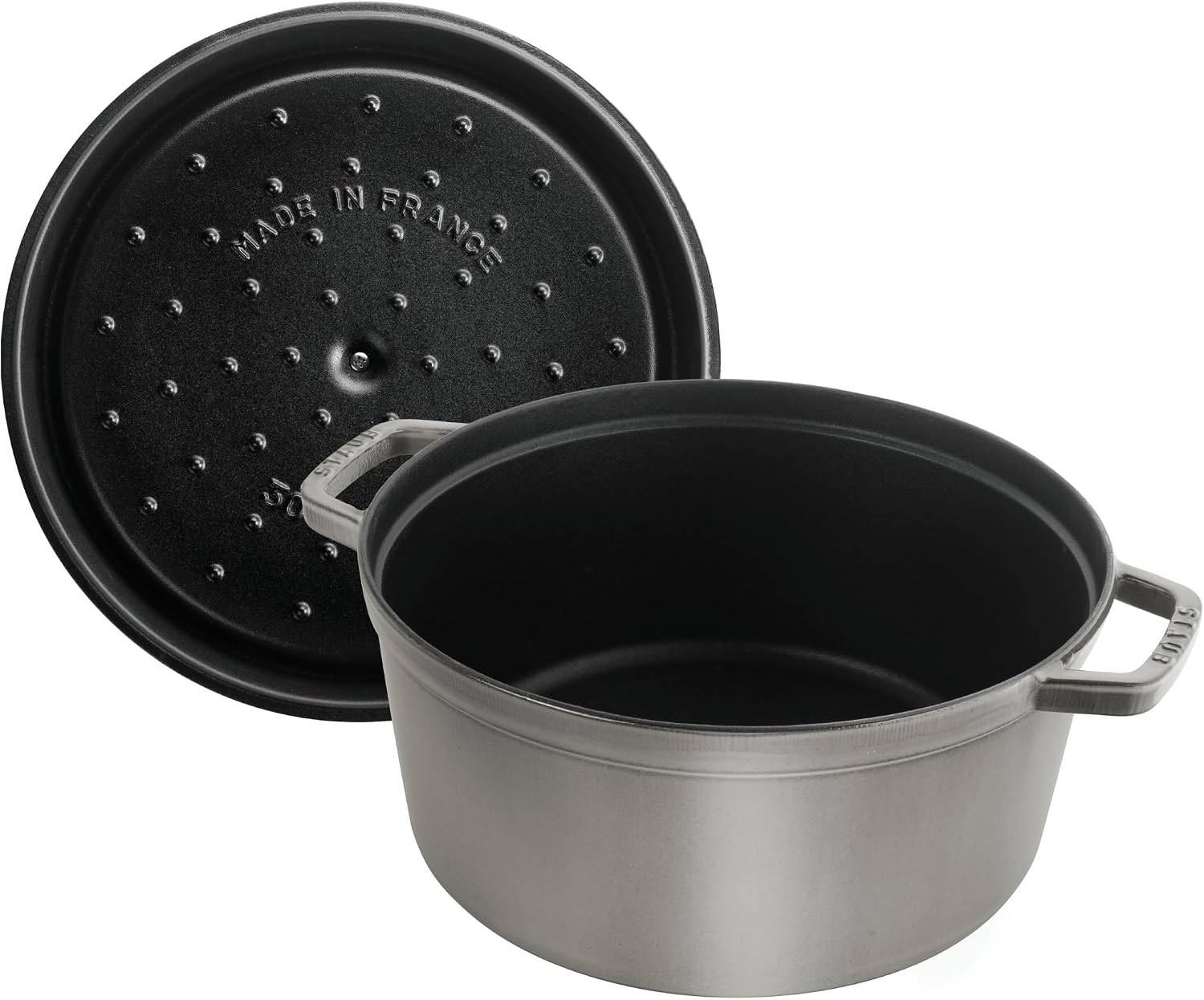 Staub Cast Iron 5.5-qt Round Cocotte - Graphite Grey