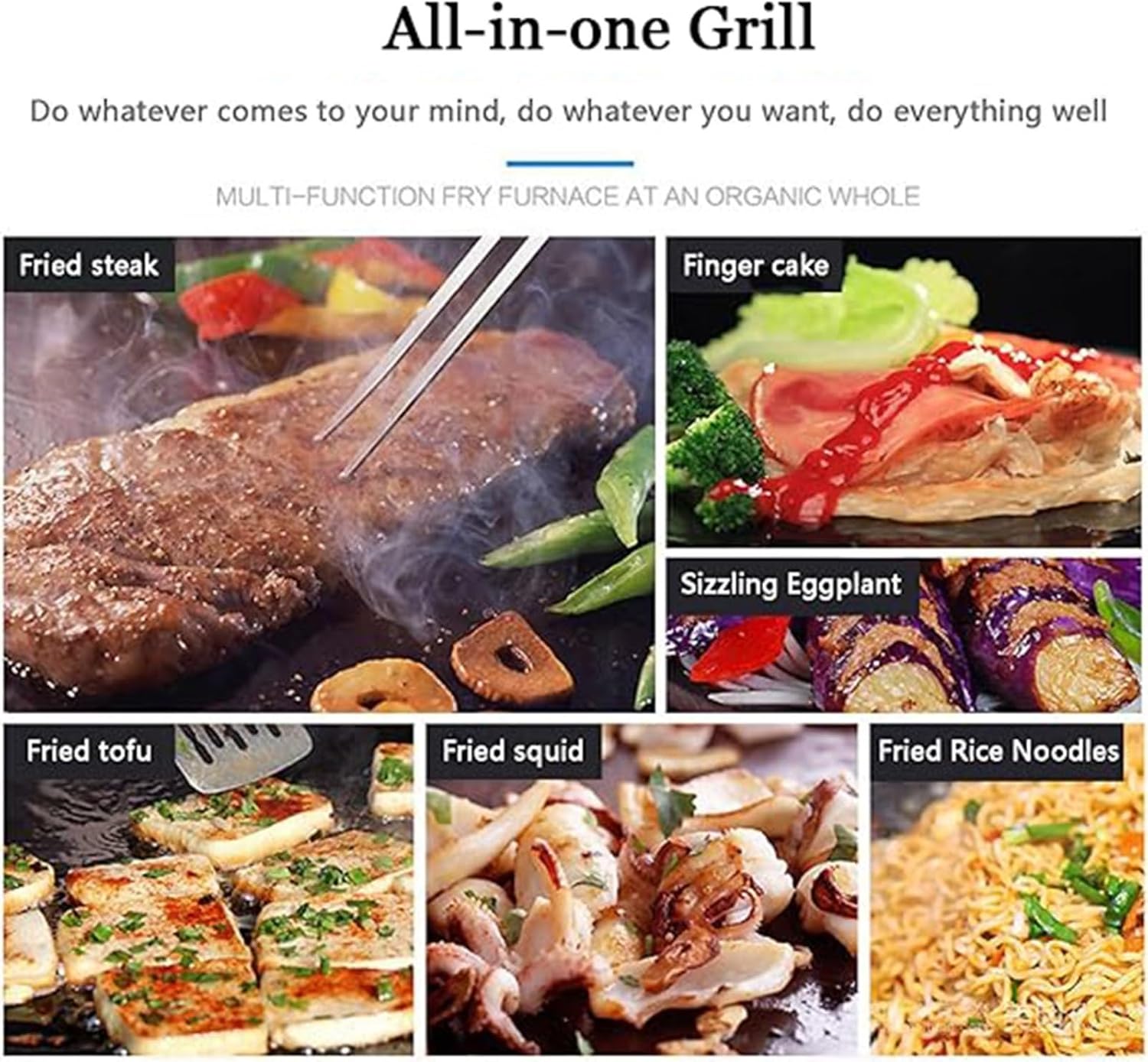 Commercial Griddles - Electric Griddle Non-Stick Flat Top Large Grill Hot Plate BBQ Stainless Steel Temp-Setting with Drawer