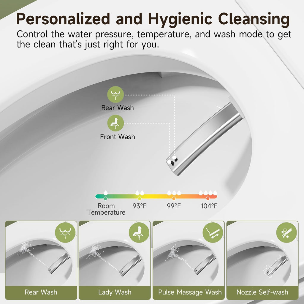 Artistic Smart Toilet, One Piece Bidet Toilet for Bathrooms, Auto Open/Close Lid, Heated Seat, Water Sprayer and Dryer,Tankless Smart Toilet withbuilt in, 1000g Powerful Flush