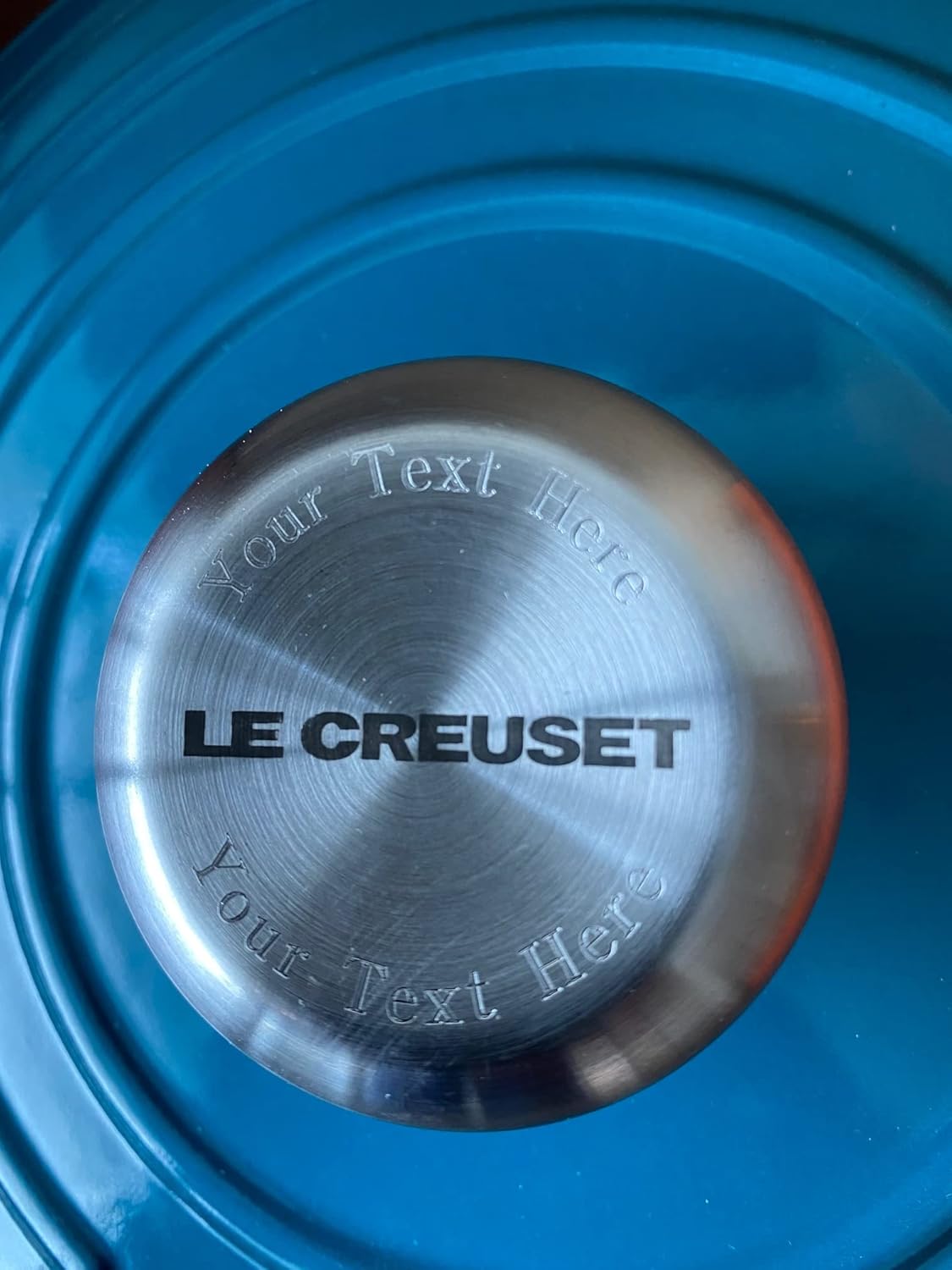 Le Creuset 5 Qt. Signature Braiser w/Additional Engraved Personalized Stainless Steel Knob - White