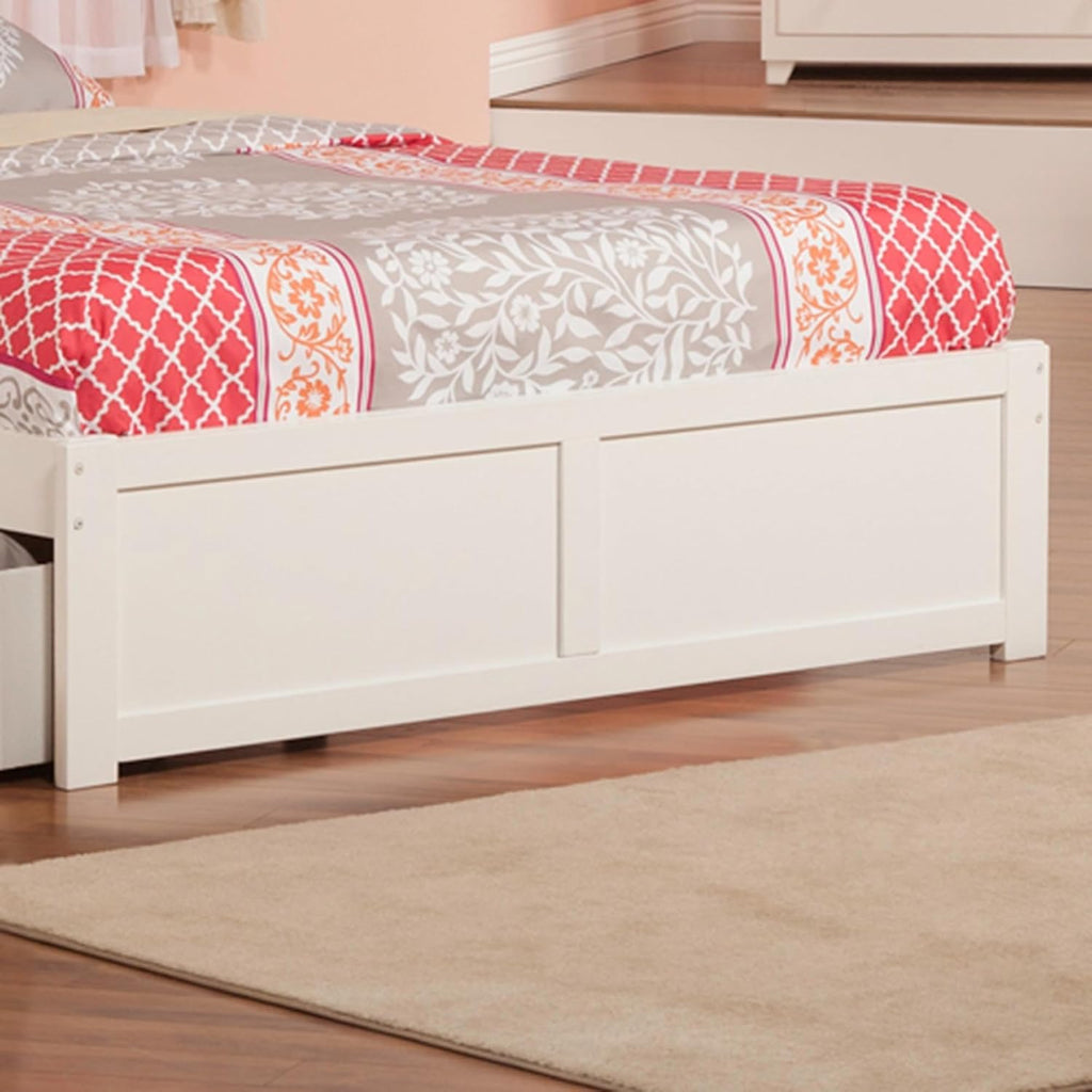 AFI Concord Queen Size Platform Bed with Footboard & Storage Drawers in White