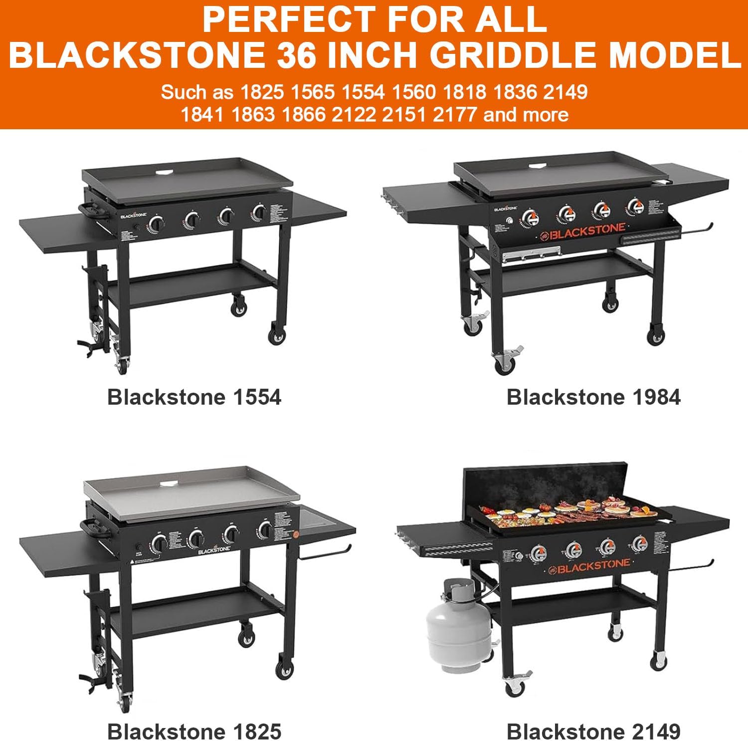 Upgraded Hinged Lid for Blackstone 36 inch Griddle 1554 1863 1825 1818 1565 1560 2149 1841 1866 2122, Hard Cover Hood for Blackstone 36' Griddle, Universal Lid for Most Brand 36-Inch Griddles