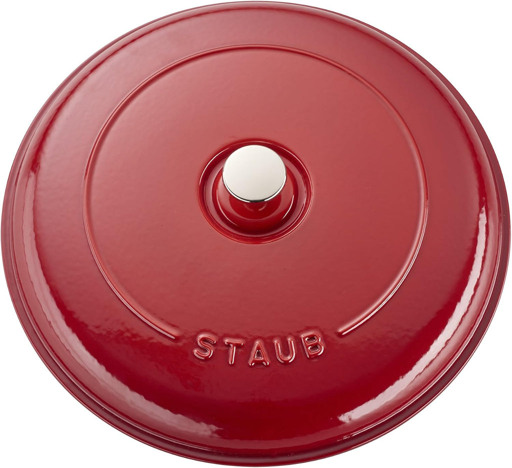 Staub Cast Iron Braiser, Dutch Oven, 3.5-quart, serves 3-4, Made in France, Cherry