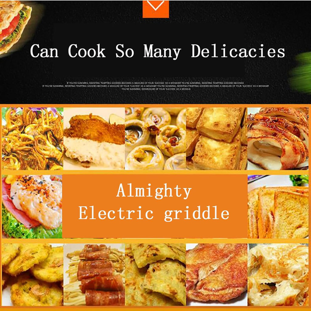 Commercial Electric Griddle 22'' Flat Top Grill Countertop Griddle 1500W Stainless Steel Grill Large Electric Griddles for Restaurant Kitchen