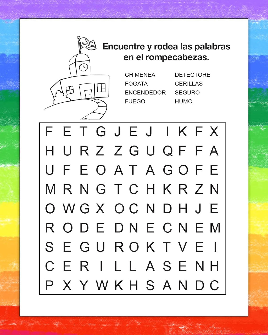 ZOCO – Fire Safety (in Spanish) Custom Coloring & Activity Books for Kids (250 Bulk Pack, Without Crayons) – Fire Prevention Week, National Night Out Educational Materials