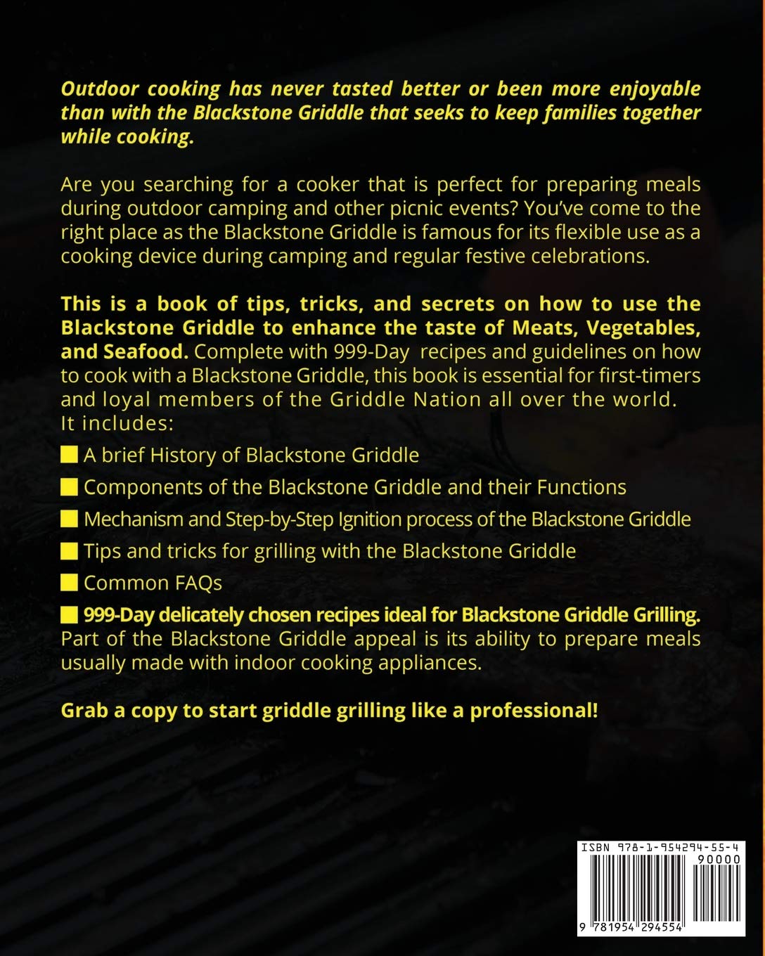 Blackstone Outdoor Gas Griddle Grill Cookbook 999: The Ultimate Guide with 999-Day Simple Scrumptious Griddle Grilling Recipes Made By Your Blackstone Outdoor Gas Griddle Grill