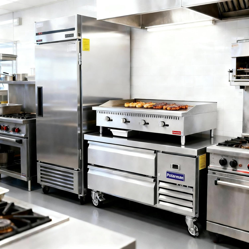 48' Commercial Countertop Griddle, 4 Burners Gas Griddle, 120000 BTU Output, Stainless Steel Flat Top Grill Hot Plate with Natural Gas and Propane Conversion Kit for Restaurant, Food Truck