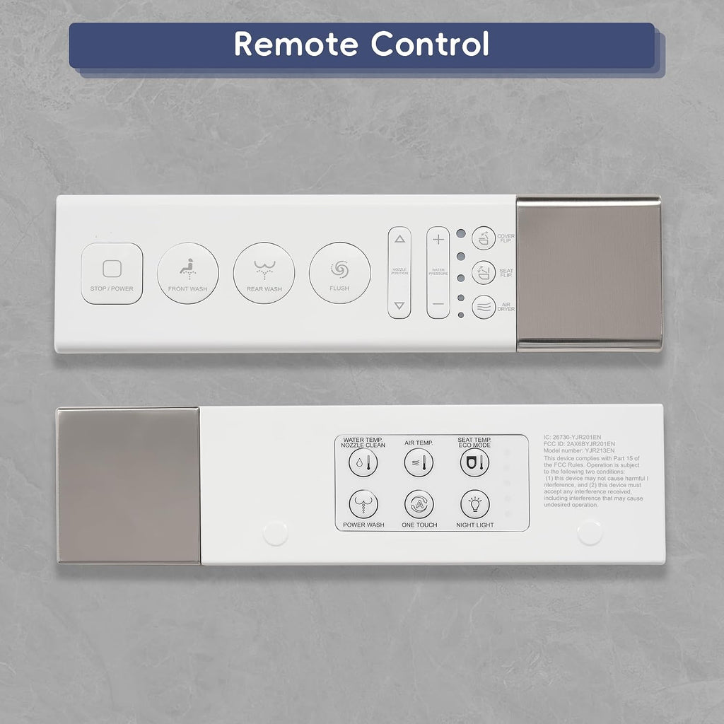 Tankless Smart Toilet with Bidet Built In, Auto Open & Close, Wider Bidet with Heated Seat, Warm Water and Dry, Foot Sensor, LED Display, Remote Control
