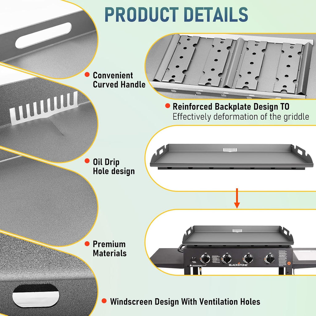 Upgrade Griddle Replacement Top for Blackstone 36 Inch Flat Top Grill 1554 1818 1820 1825 2151, Heavy Duty Steel Flat Top Griddle Replacement for 36' Blackstone