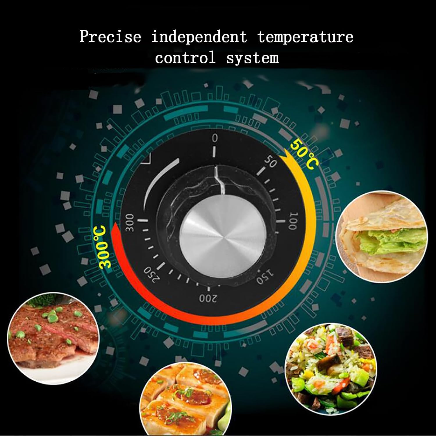 Commercial Electric Griddle 29 in, 220V 4400W Stainless Steel Countertop Griddle Nonstick Flat Top Grill Adjustable Temperature Control 122 ℉-572 ℉ for BBQ Restaurant