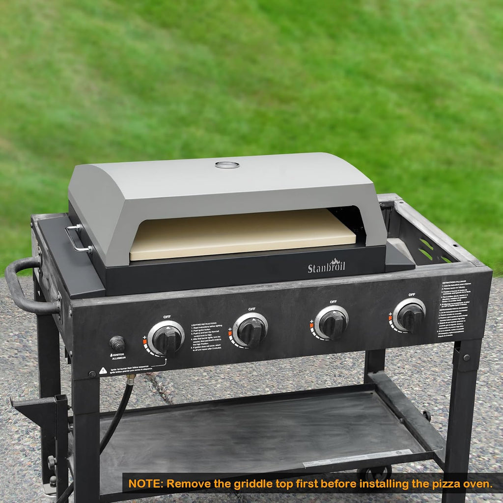 Stanbroil Outdoor Pizza Oven for Blackstone 22' 28' 36' Flat Top Gas Grill, with 19' x 15' Pizza Stone
