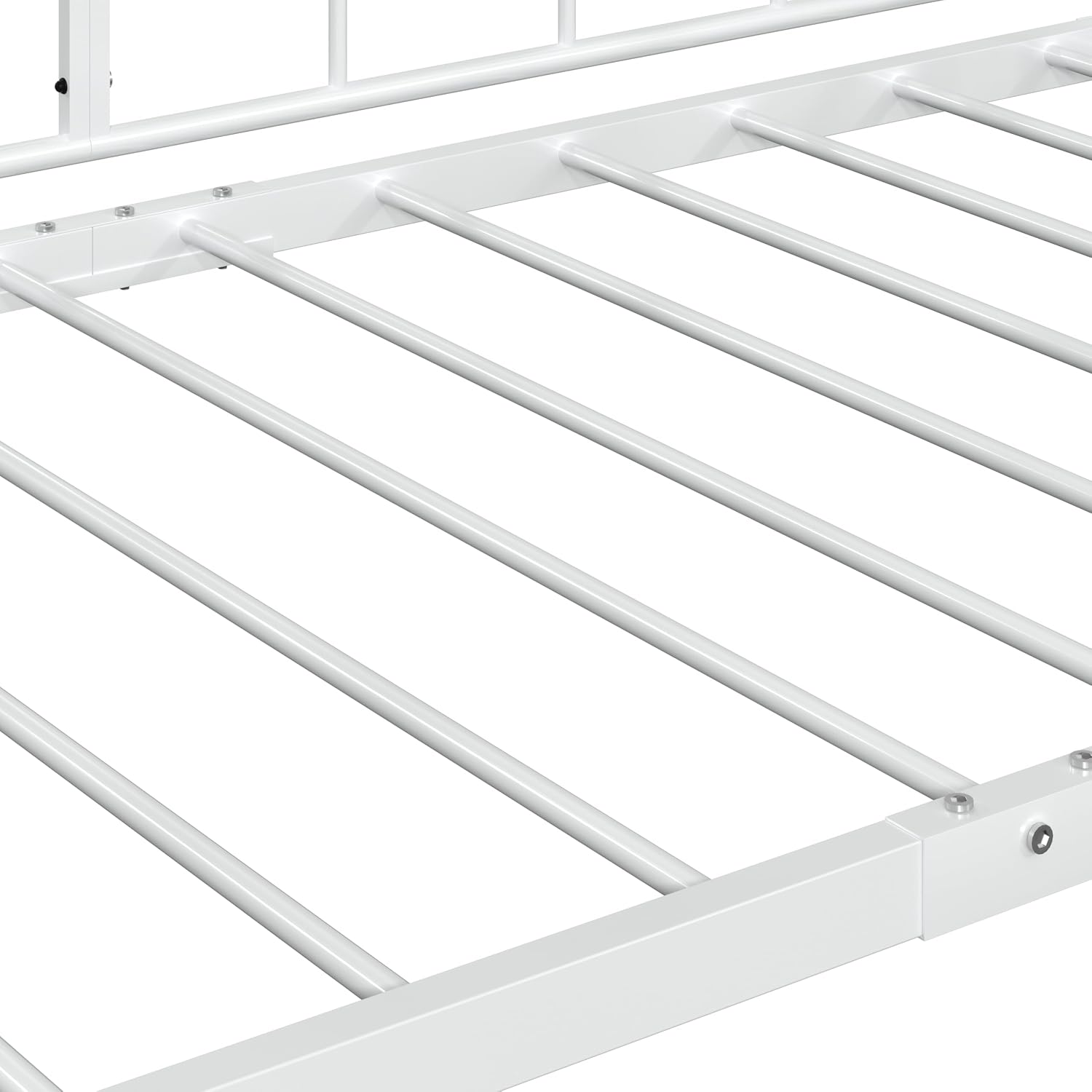 VECELO Daybed Frame, Twin Size Metal Platform Bed with Headboard,Heavy Duty Steel Slats Support for Living Room Bedroom Guest Room, Easy Assembly