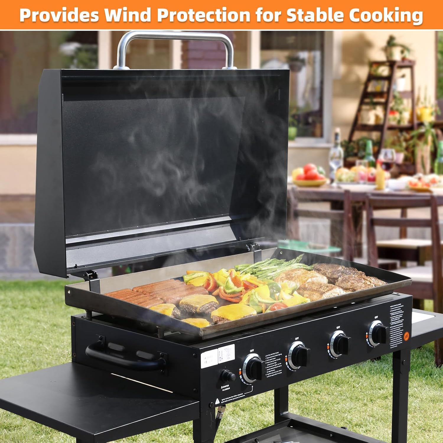 Griddle Lid for 36' Blackstone Griddle, Back-hinged Design Hard Cover with Durable Handle – Heat Retaining, Fits 36' Griddles Models 1554 1863 1825 1818 1565 1560 and Other 36' Griddles
